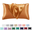 Axyaa Silky Satin King Pillowcase Luxury Comfort Solid Color Smooth Queen Cover