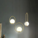 Axyaa Glass Ball Pendant Lamp: Modern Dining Room Hanging Light in Gold