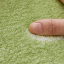 Axyaa Green Plush Round Carpet for Modern Minimalist Home Decor