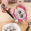 Axyaa Dual-Head Fruit Carving Knife & Ice Cream Scoop Stainless Steel Spoon