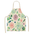 Axyaa Tropical Pineapple Flowers Adult Bib Apron - Green Palmetto Plant Kitchen Apron