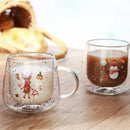 Axyaa 10oz Double Wall Glass Espresso Cup - Christmas Edition