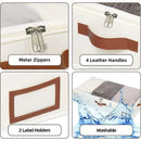 Axyaa Foldable Under Bed Storage Bag Beige Large Capacity Clear Window Handles