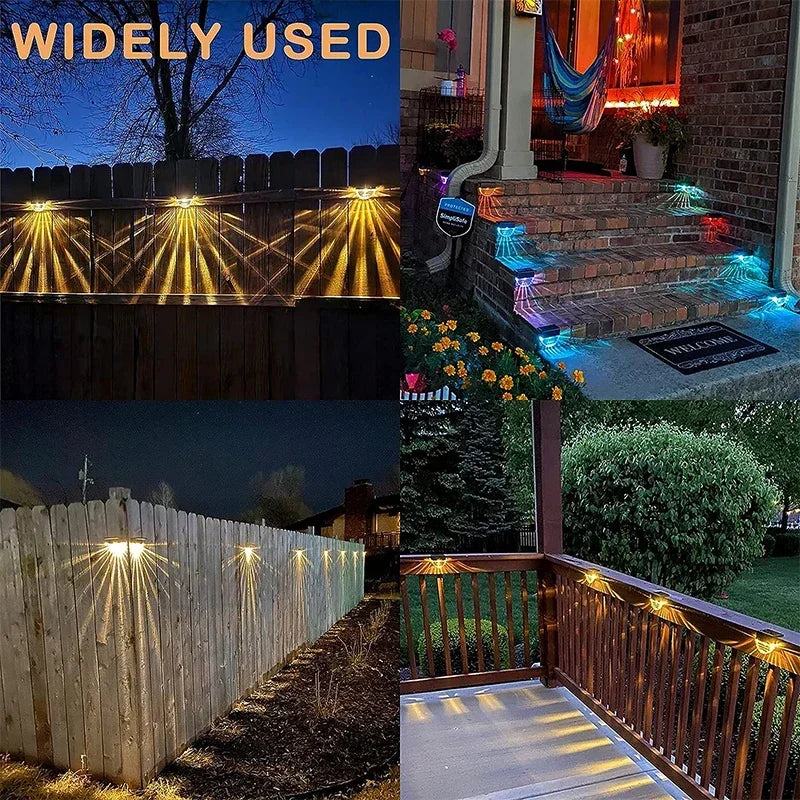 Axyaa Solar Fence Lights for Outdoor Pathway, Stairs, and Yard