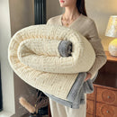 Axyaa Plush Coral Fleece Blanket: Soft, Luxe Striped Throw for Sofa, Bed, Office Nap