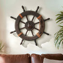 Rustic Anchor & Ship Wheel Wall Decor by Axyaa – Nautical Style Hanging Ornaments
