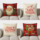 Axyaa Santa Claus Plaid Holly Pillow Cover - Sofa Bedroom Car Cushion Cover