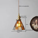 Axyaa Vintage LED Pendant Light with Wood, Copper & Glass Lampshade.
