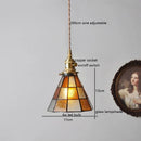 Axyaa Vintage LED Pendant Light with Wood, Copper & Glass Lampshade