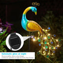 Axyaa Solar Peacock Garden Light - Outdoor Decor Handcrafted Metal with Gems