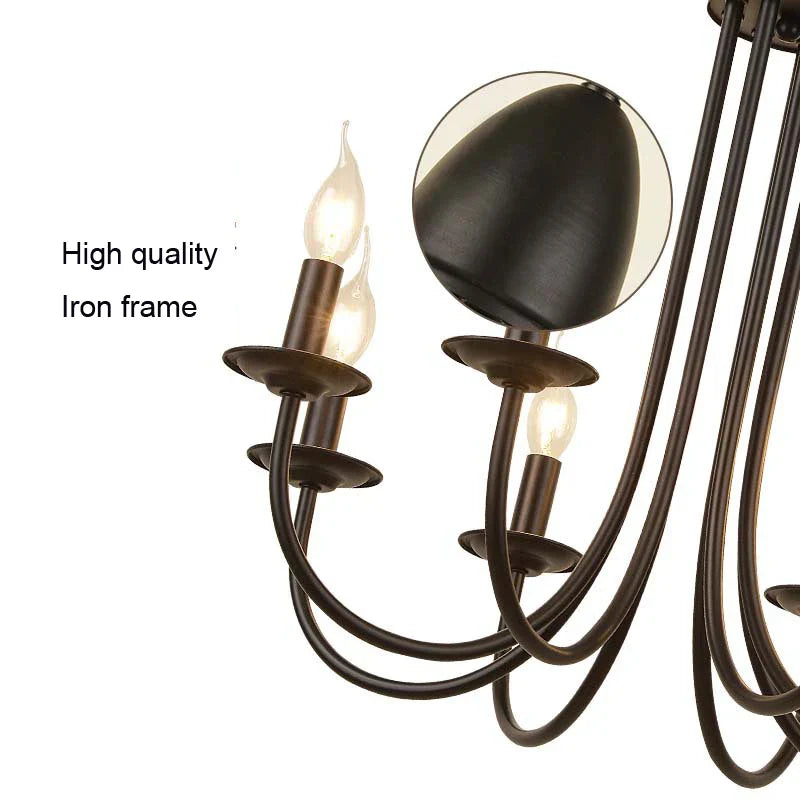 Axyaa Rural Iron Chandelier for Living Room Dining Room Bedroom Balcony Retro Restaurant