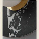 Axyaa Round Black Iron LED Wall Lamp with White Glass - Japan Style