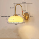 Axyaa Glass LED Wall Sconce, Pull Chain Switch Nordic Copper Light Fixture
