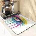 Eye Print Watercolor Style Absorbent Drying Mat & Coasters Set by Axyaa