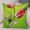 Axyaa Butterfly Flower Pillow Cover 45*45cm for Home Sofa Decor