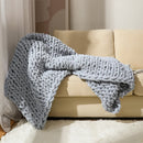 Axyaa Chenille Chunky Knit Blanket 50x60", Handmade Cable Knitted Throw