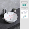Axyaa Ceramic Pedestal Washbasin Set - Round Balcony & Bathroom Models, Faucet Excluded