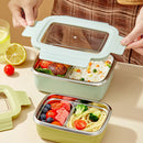 Axyaa Large Capacity Stainless Steel Bento Lunch Box - Leak-proof & Microwave Safe