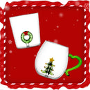 Axyaa 3D Christmas Glass Mug Cup - Snowflake Tree Snowman Design