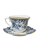 Axyaa Blue Butterfly Ceramic Coffee Mug, Camellia Flower Tea Cup
