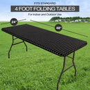 Axyaa Elastic Fitted Rectangle Vinyl Tablecloth for Indoor Outdoor Tables