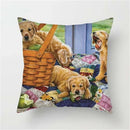 Axyaa Pet Dogs Cartoon Style Pillow Case Home Decor Cushion Sofa Square Pillowcase