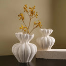 Axyaa White Frosted Grain Bud Vase: Ceramic Floral Arrangement Handicraft