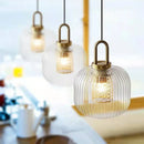 Axyaa Glass Stripe Pendant Lights: LED Lighting for Living Room, Kitchen & Indoor Decor