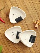 Axyaa Ceramic Triangle Dipping Dish for Hot Pot & Rice Balls