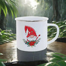 Axyaa Christmas Enamel Mugs, Santa Snowman Reindeer Design, Festive Xmas Party Cup