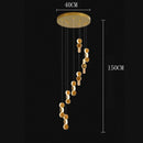 Axyaa Crystal Chandelier Stair Pendant Lamp Living Room Pendant Lights Interior Lighting