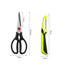 Axyaa Stainless Steel Scissors & Peeling Knife Set for Household Kitchen
