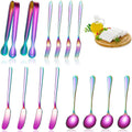 Axyaa 14-Piece Mini Cutlery Set: Tongs, Spatulas, Spoons, Forks - Non-Stick Tableware