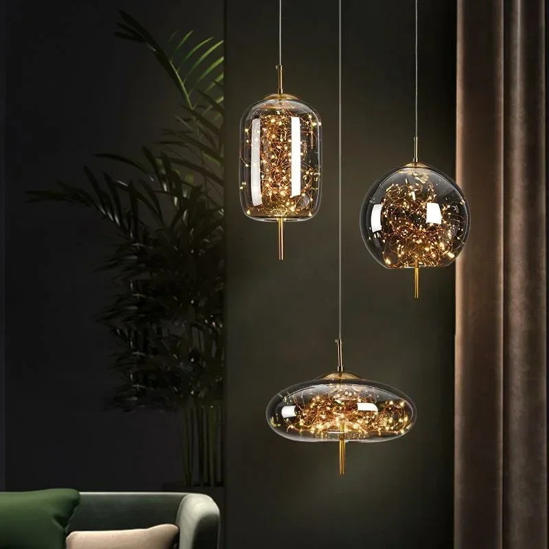 Axyaa Nordic Glass Starlight Chandelier for Home and Hotel Decor