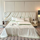 Axyaa Embroidered Silk Summer Quilt 4-Piece Bedding Set
