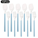 Axyaa Silver Cutlery Set - 10Pcs Matte Stainless Steel Tableware Dinnerware Fork Spoon Set