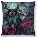 Axyaa Three Eyes Raven Steampunk Hummingbird Sofa Pillow Case Owl Cushion Cover