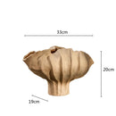 Axyaa Irregular Fold Pattern Ceramic Vase | Wavy Shape Flower Pot & Fruit Dish