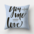 Axyaa Geometric Polyester Cushion Cover 45x45cm, Blue Gray Home Decor Pillowcase