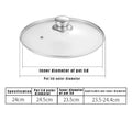 Axyaa Tempered Glass Pot Lid with Stainless Steel Rim - Shatter-Proof Round Chef Cover