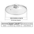 Axyaa Tempered Glass Pot Lid with Stainless Steel Rim - Shatter-Proof Round Chef Cover