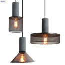 Axyaa Industrial Pendant Light Cement Metal Shade LED Hanging Lamp