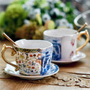 Axya Chinese Style Teacup Set Blue White Porcelain Mug Saucer Gift Box