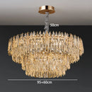 Axyaa Crystal Chandelier, Luxury Living Room Dining Room Ceiling Light