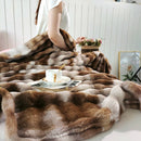Axyaa Gradient Bubble Fleece Throw: Soft Plush Nap Blanket for Bedroom Sofa & Travel