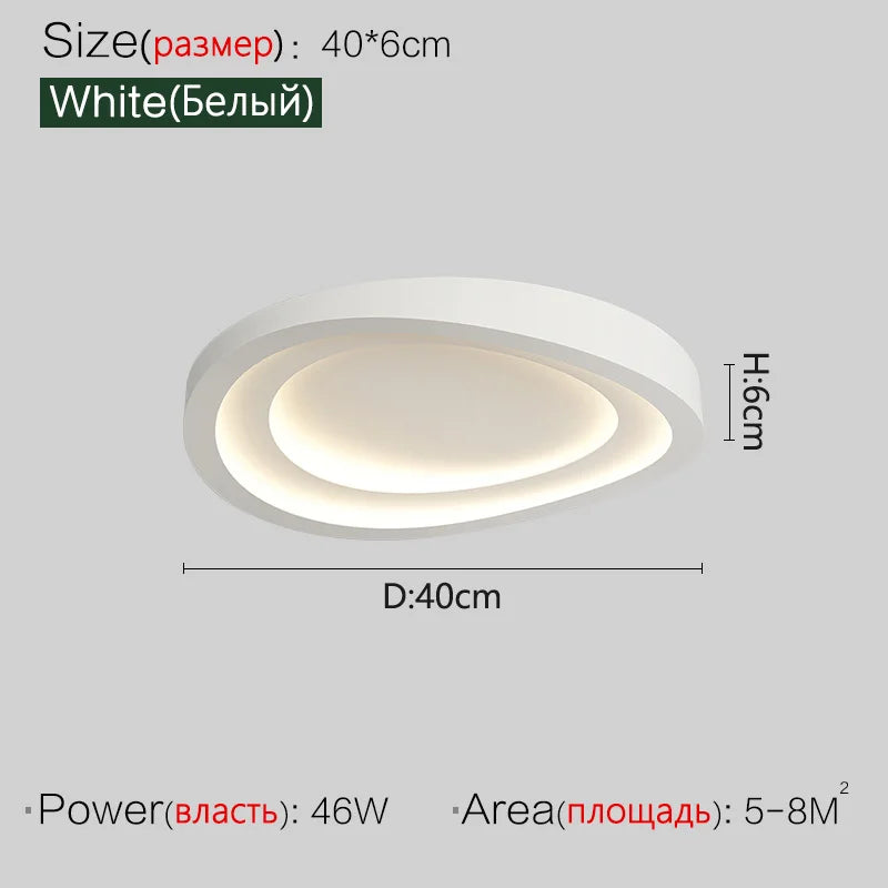 Axyaa Round Master Bedroom Lamp: Simple Modern Nordic LED Ceiling Lamps