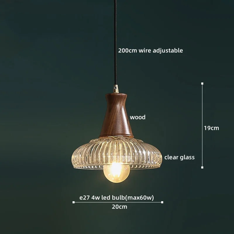 Axyaa Japanese Style LED Glass Pendant Lamp for Kitchen, Bedroom & Living Room