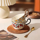 Axyaa Retro Coffee Mug Set French Cup Saucer British Afternoon Tea Cups