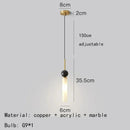 Axyaa Marble Copper Chandelier: Modern Italian Style LED Pendant for Bedroom or Bar Counter
