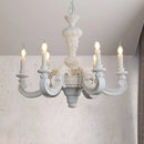 Axyaa Roman Pillar Chandeliers Wooden Carved Hanging Lights Vintage Elegant Pendant Light